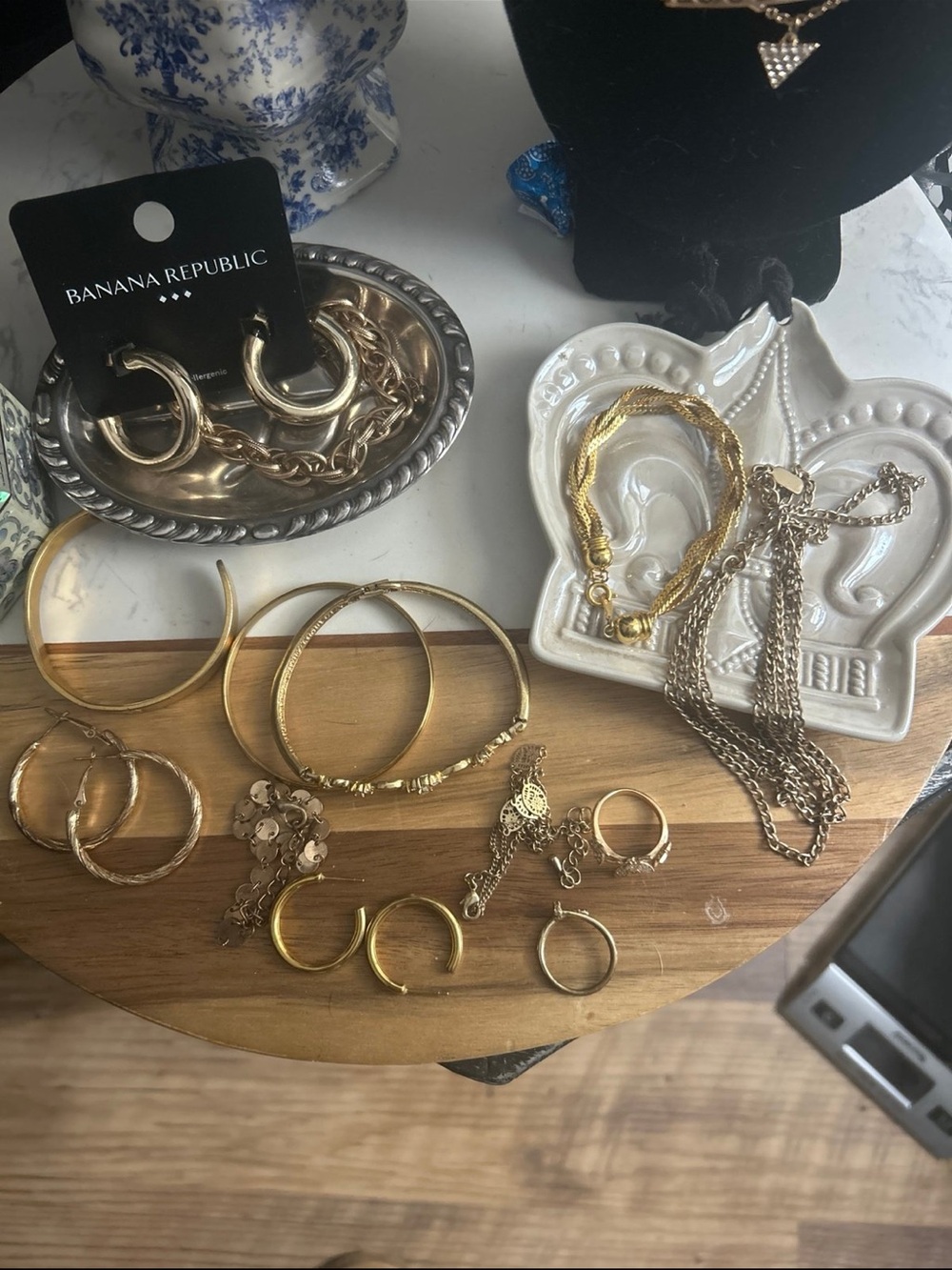Random Vintage & New gold jewelry bundle bracelets earrings & rings